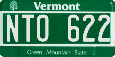 VT license plate NTO622