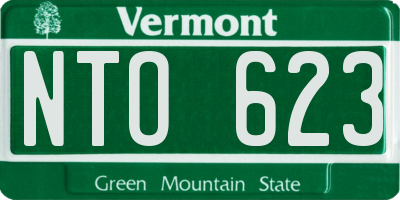 VT license plate NTO623