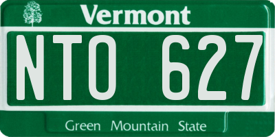 VT license plate NTO627