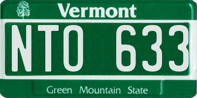 VT license plate NTO633