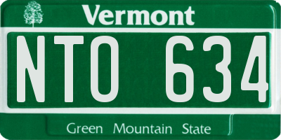 VT license plate NTO634