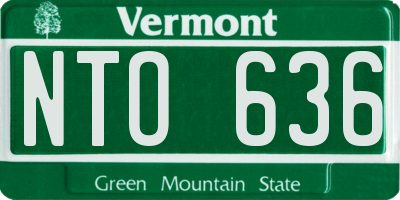 VT license plate NTO636