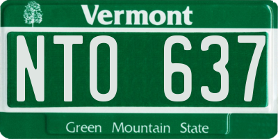 VT license plate NTO637