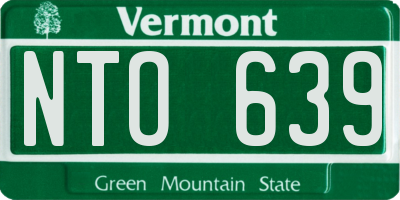 VT license plate NTO639