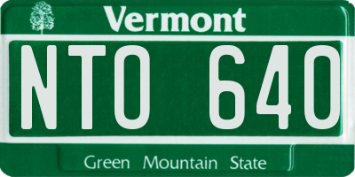 VT license plate NTO640
