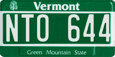 VT license plate NTO644