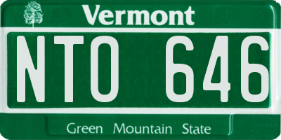 VT license plate NTO646