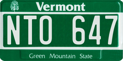 VT license plate NTO647