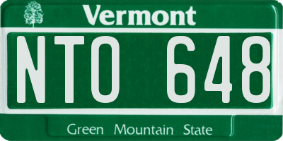 VT license plate NTO648