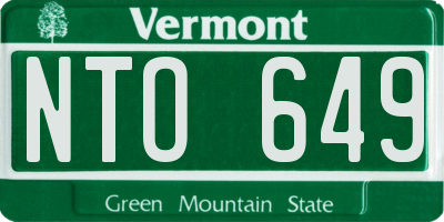 VT license plate NTO649