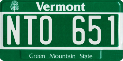 VT license plate NTO651