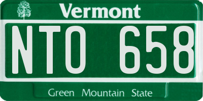 VT license plate NTO658