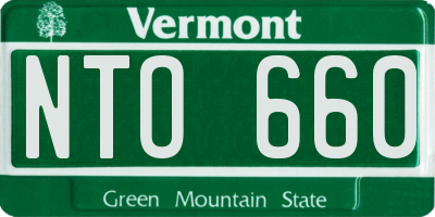 VT license plate NTO660