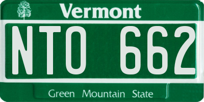 VT license plate NTO662