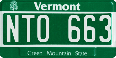 VT license plate NTO663