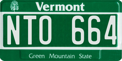 VT license plate NTO664