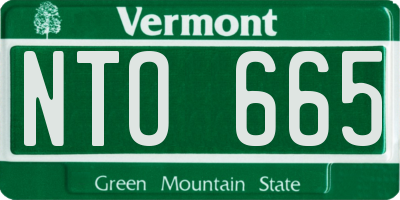 VT license plate NTO665