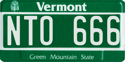 VT license plate NTO666