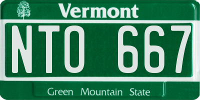 VT license plate NTO667