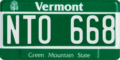 VT license plate NTO668