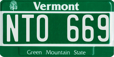 VT license plate NTO669