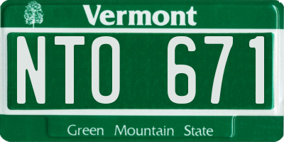 VT license plate NTO671