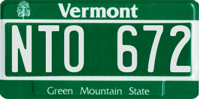 VT license plate NTO672