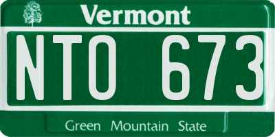 VT license plate NTO673