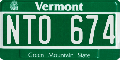 VT license plate NTO674