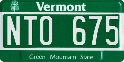VT license plate NTO675
