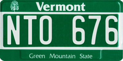 VT license plate NTO676