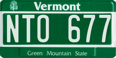 VT license plate NTO677