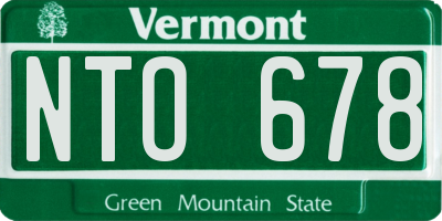 VT license plate NTO678