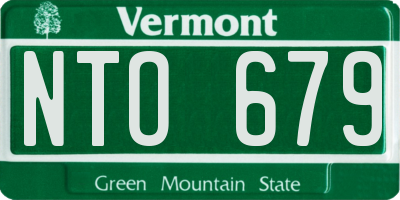VT license plate NTO679