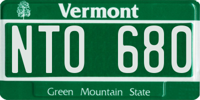 VT license plate NTO680