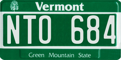 VT license plate NTO684