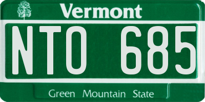 VT license plate NTO685