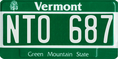 VT license plate NTO687