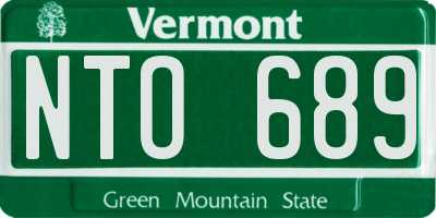 VT license plate NTO689