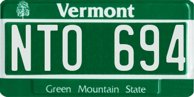 VT license plate NTO694