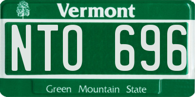 VT license plate NTO696