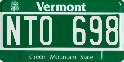 VT license plate NTO698