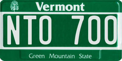 VT license plate NTO700