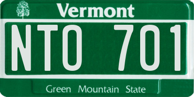 VT license plate NTO701