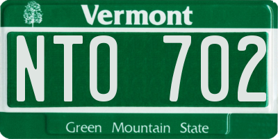 VT license plate NTO702