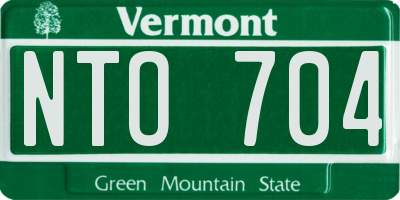 VT license plate NTO704