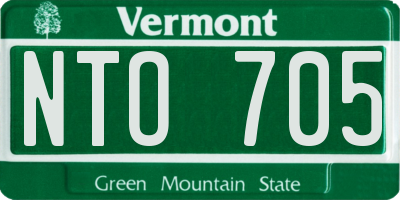 VT license plate NTO705