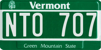 VT license plate NTO707