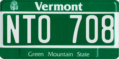 VT license plate NTO708