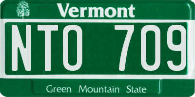 VT license plate NTO709
